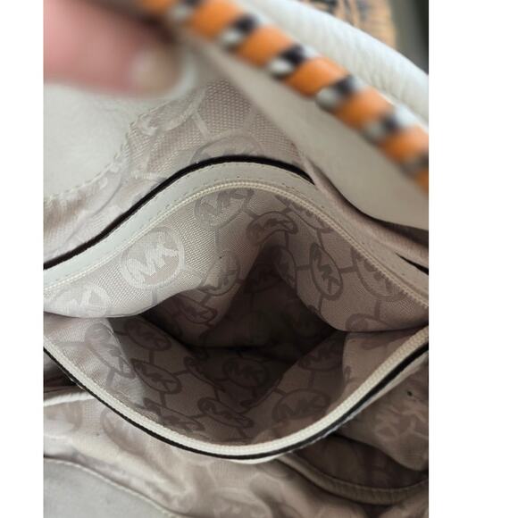 Large Cream and Brown  Michael Kors  Whipped Hamilton Bag - Picture 10 of 15